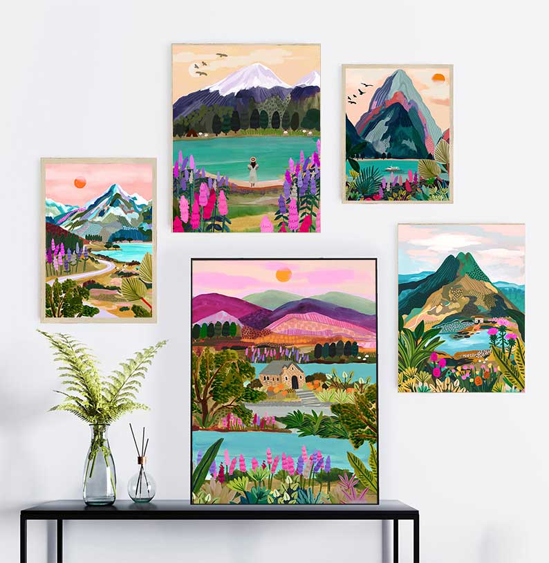 Resin Art New Zealand - Landscape Poster New Zealand NZ Blue