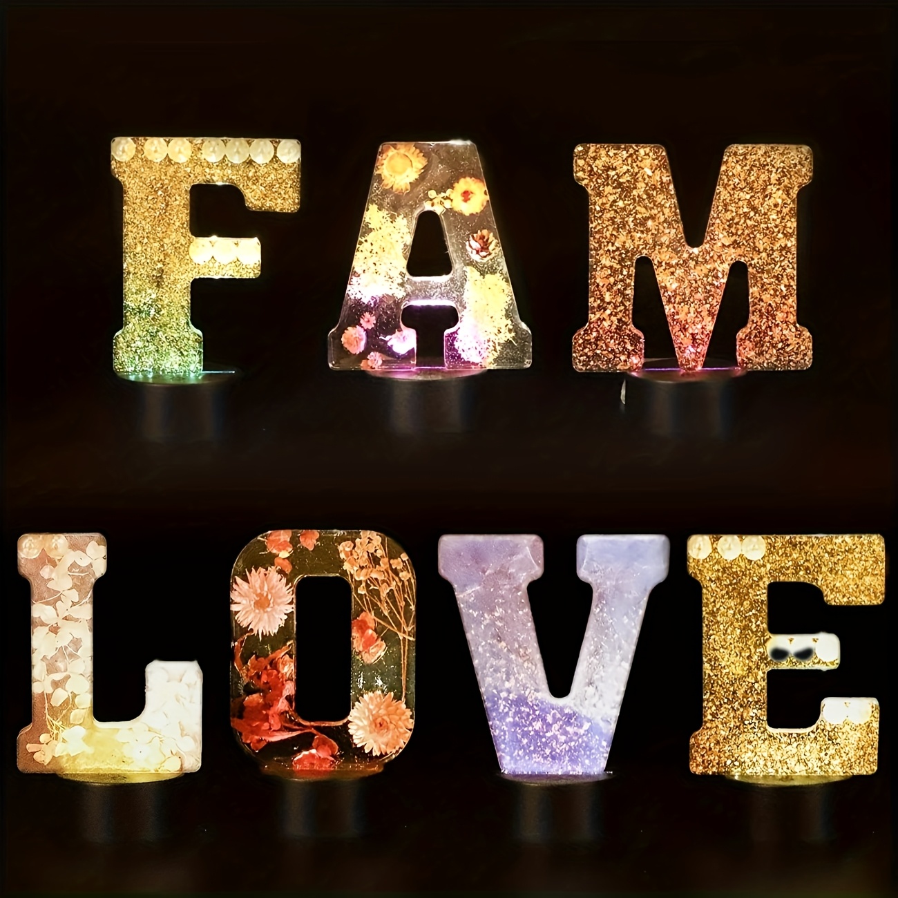 Resin Art Tools - 7-Inch Large Letter Resin Mold, 3D