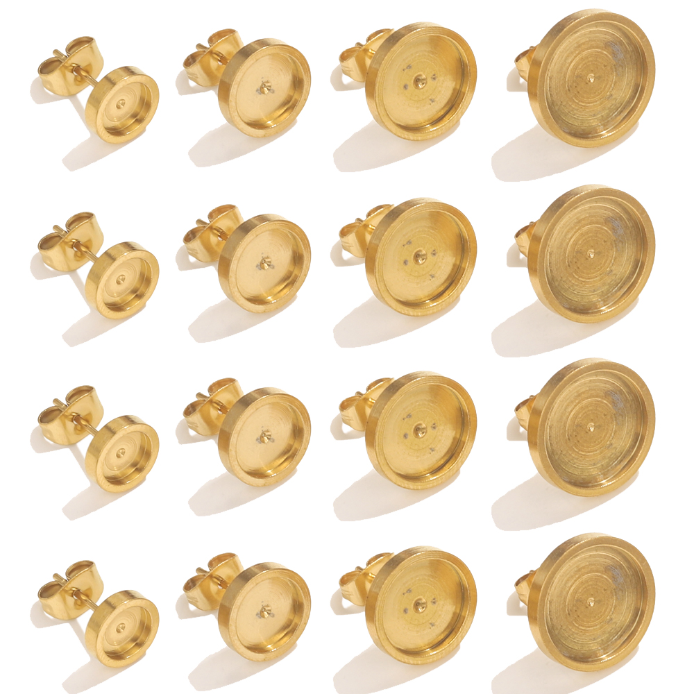 Resin Art Gift Ideas - 10pcs Stainless Steel Gold Earring Stud