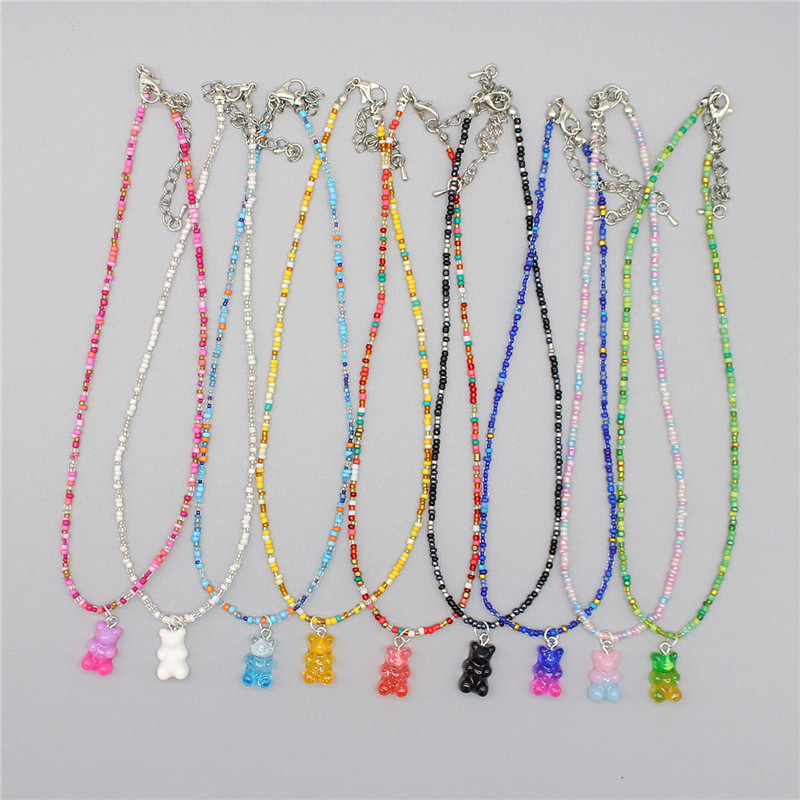 New Bohemia Korean Lover Color - Resin Art Necklace 评论和价格
