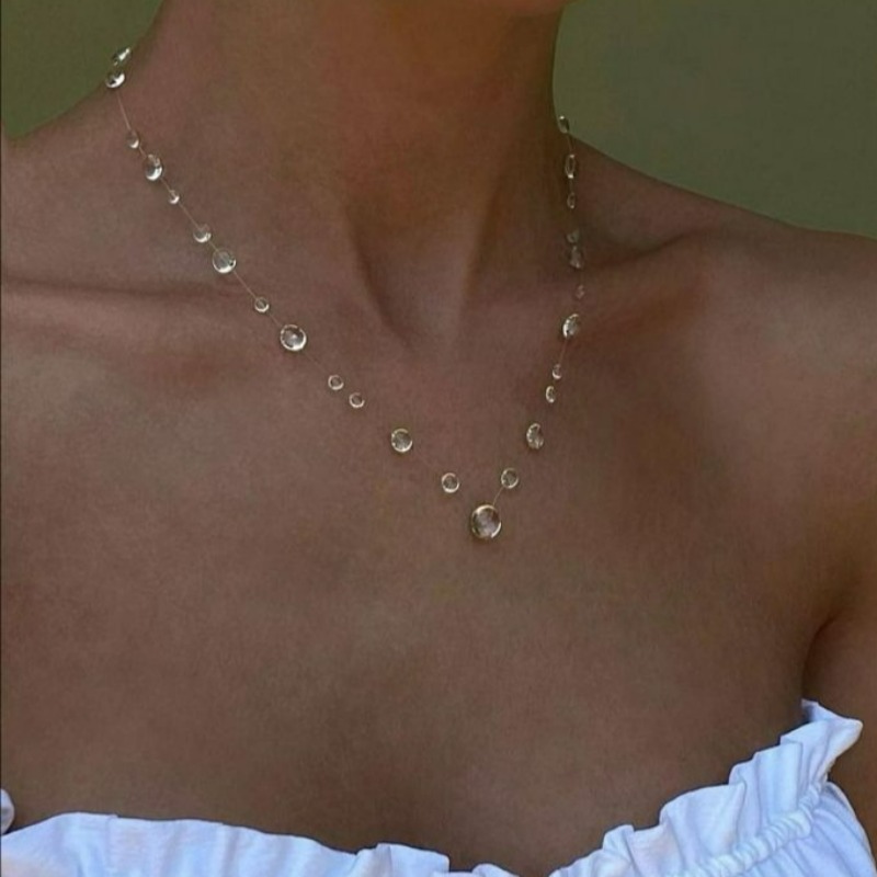 Clear Water Drop Necklace Tran - Resin Art Necklace 评论和价格