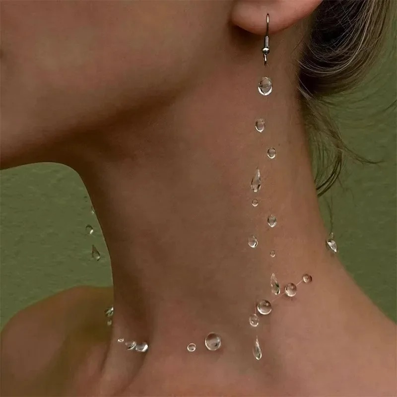 Clear Water Drop Necklace Tran - Resin Art Necklace 评论和价格