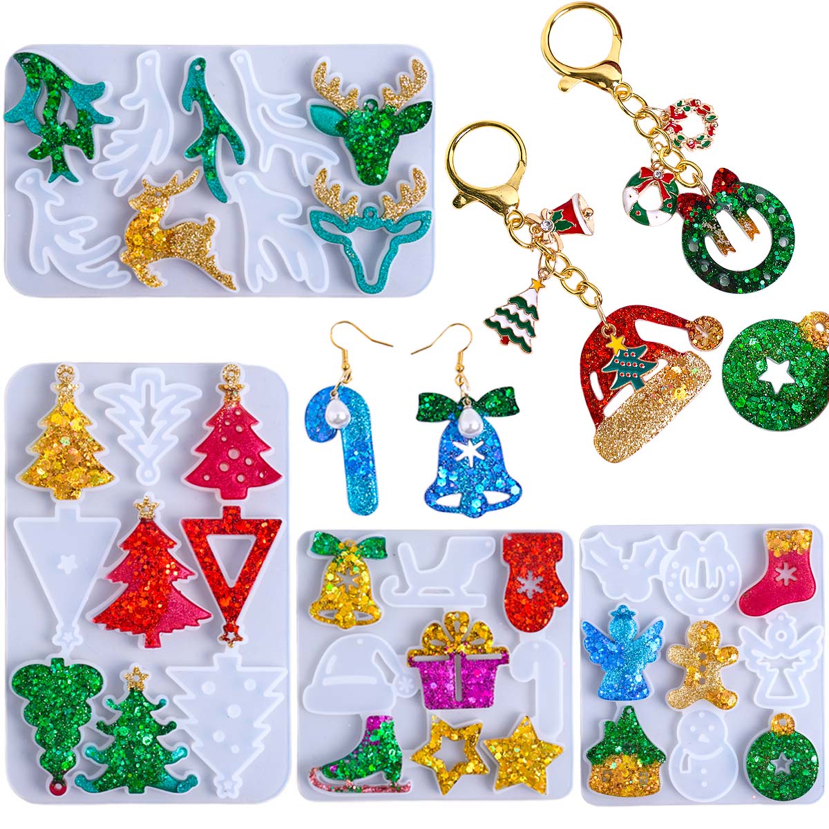 Christmas Earring Pendant Sili - Resin Art Tools 评论和价格