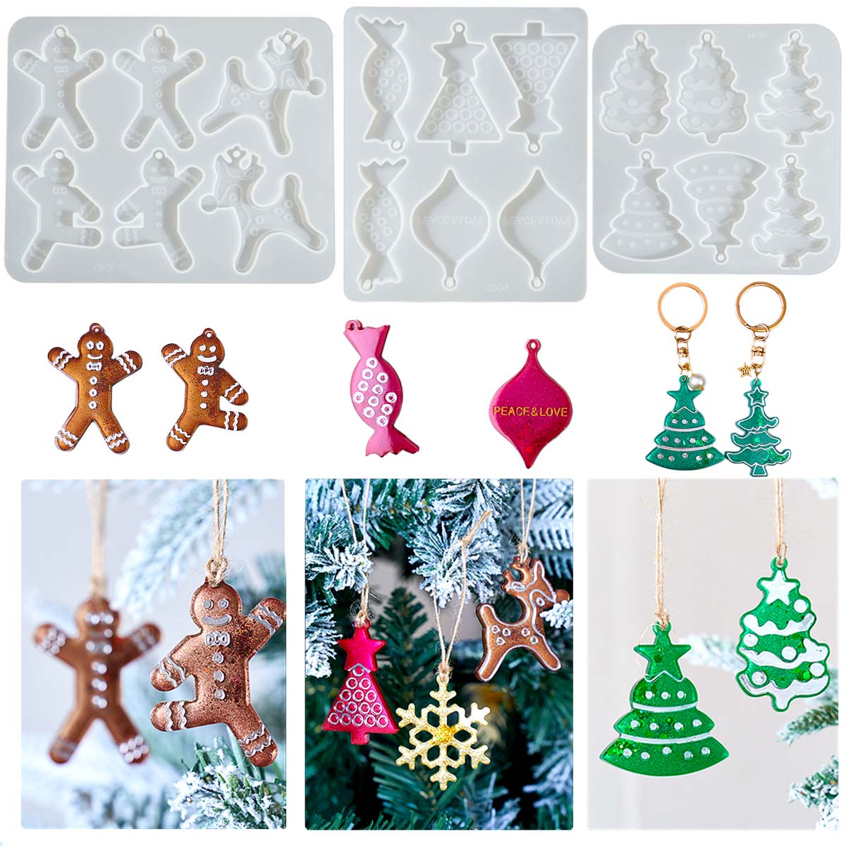 Christmas Series Earrings Pend - Resin Art Mold 评论和价格