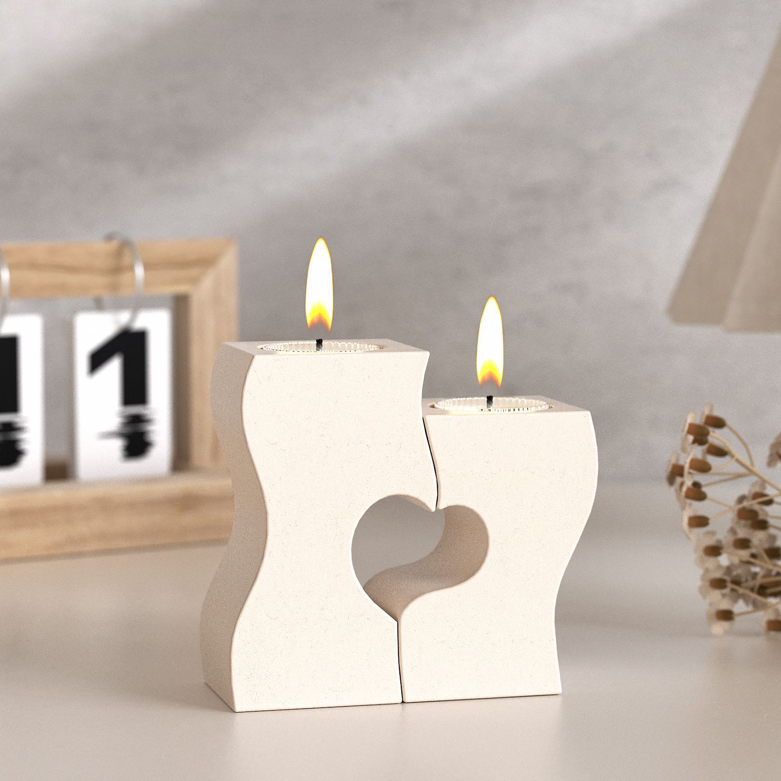 S Heart Candlestick Silicone M - Resin Art Mold 评论和价格