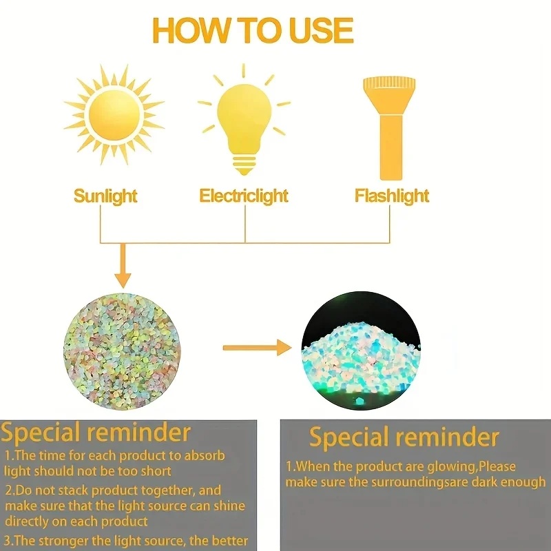 50-200pcs Glow in The Dark Peb - Resin Art Light 评论和价格