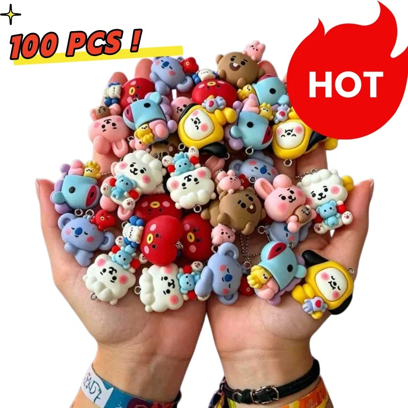 7pcs BT21 Resin Cartoon Charm  - Resin Art Gift Ideas 评论和价格