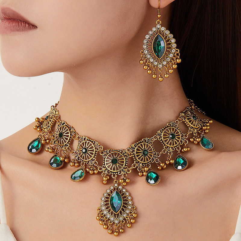 Retro Jewelry Set For Women Ho - Resin Art Necklace 评论和价格