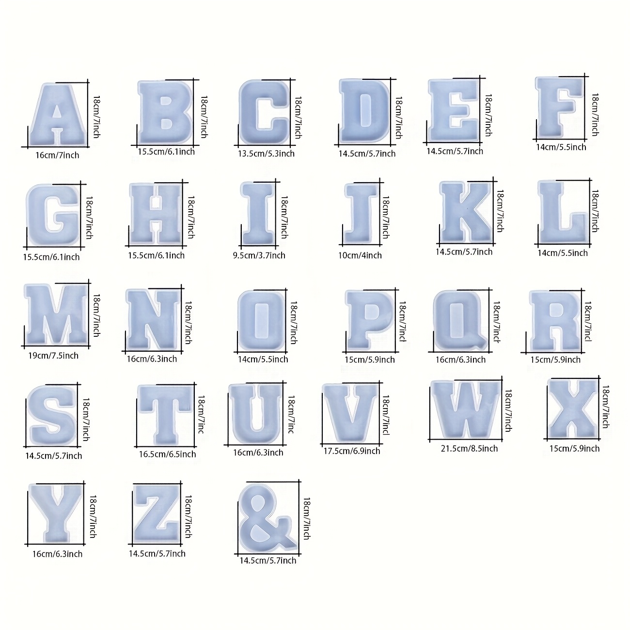 7-Inch Large Letter Resin Mold - Resin Art Tools 评论和价格
