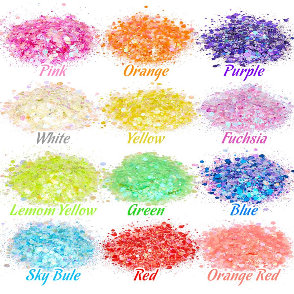 24 Colors Luminous Sequins Glo - Resin Art Light 评论和价格
