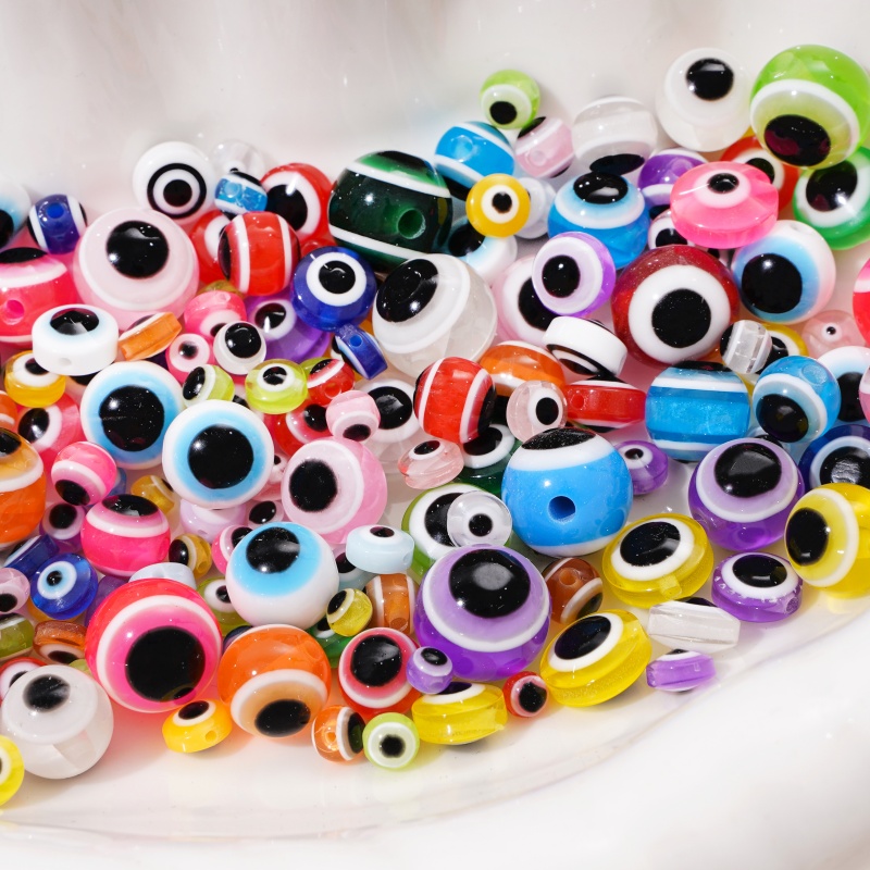 25pcs 12mm Resin Evil Eye Bead - Resin Art Necklace 评论和价格