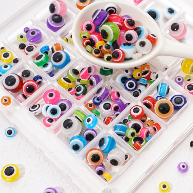 25pcs 12mm Resin Evil Eye Bead - Resin Art Necklace 评论和价格